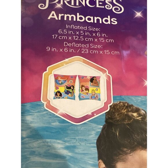 Disney Princess Armbands Pool Floaties Ariel Moana Belle Swimming Ages 3 - 6 - Picture 4 of 5